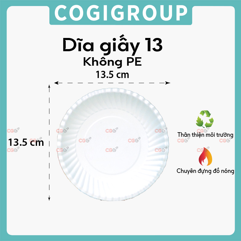 Dĩa giấy 13 không PE